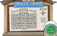 Winter Party Maze Map opened