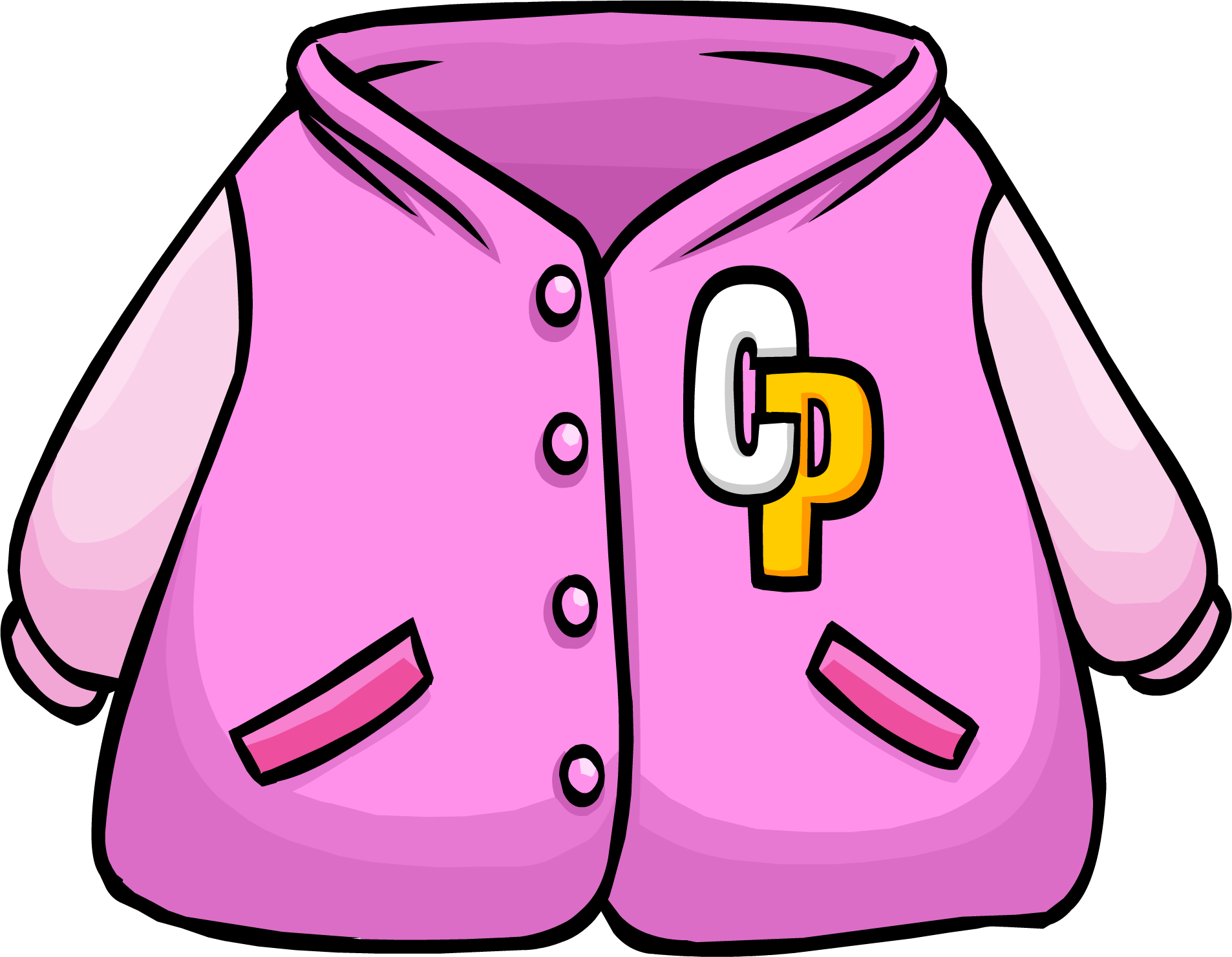 Image - Pink Letterman Jacket clothing icon ID 279.png | Club Penguin