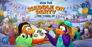 Waddle On Party Homepage and Login Screen