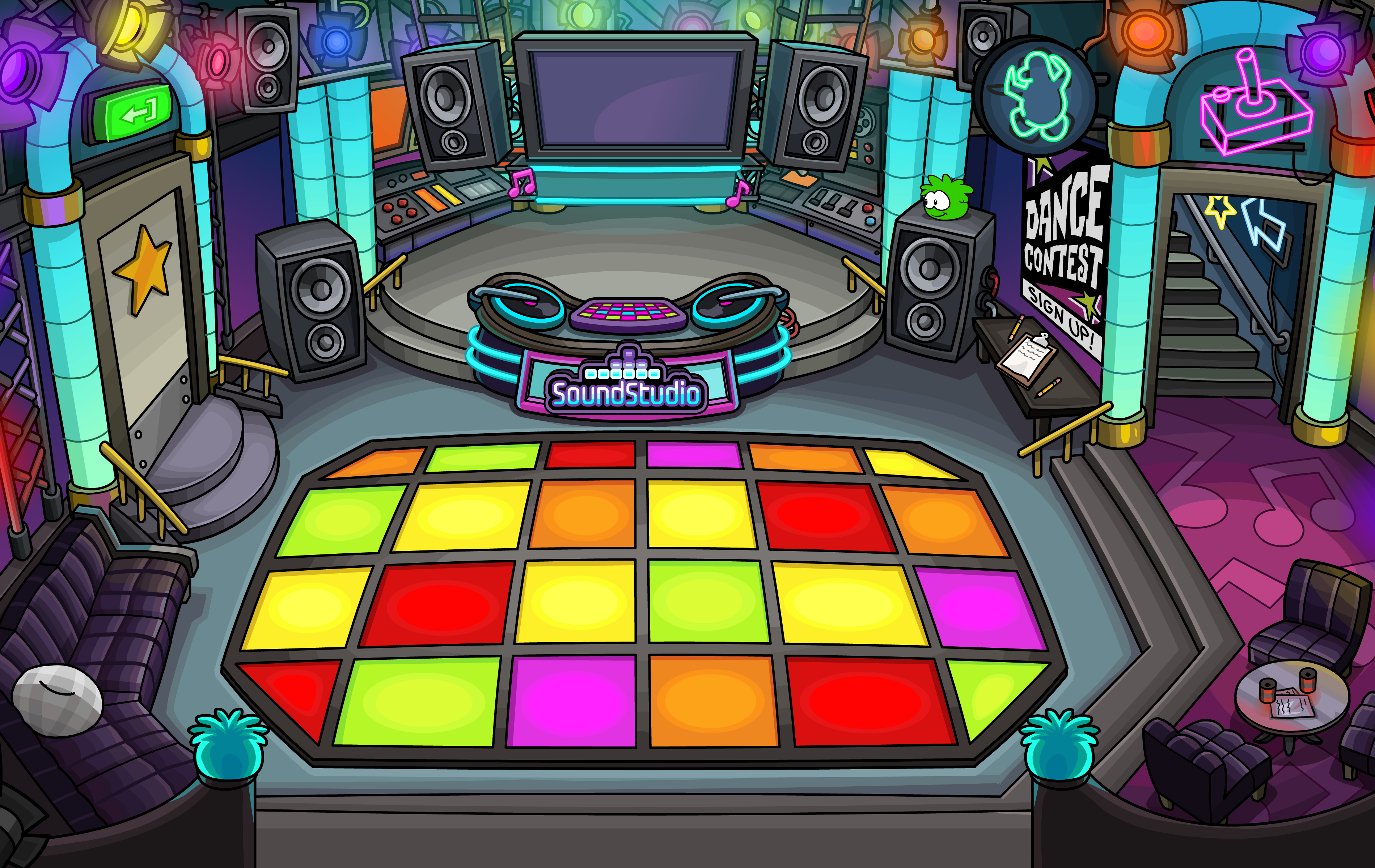 Club Penguin Rewritten Cheats™: Club Penguin Rooms #21: Night Club