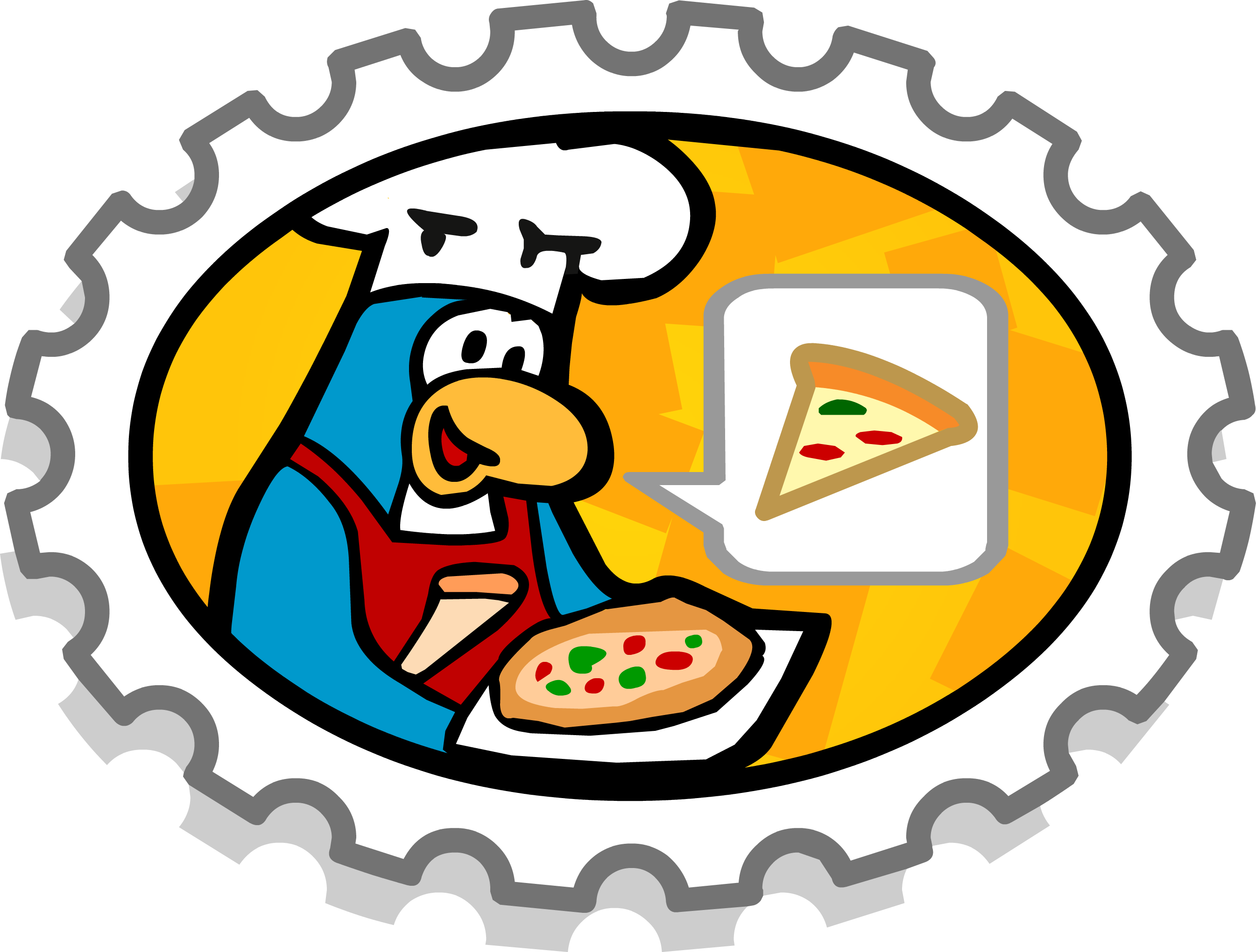 Image result for pizza waiter stamp club penguin