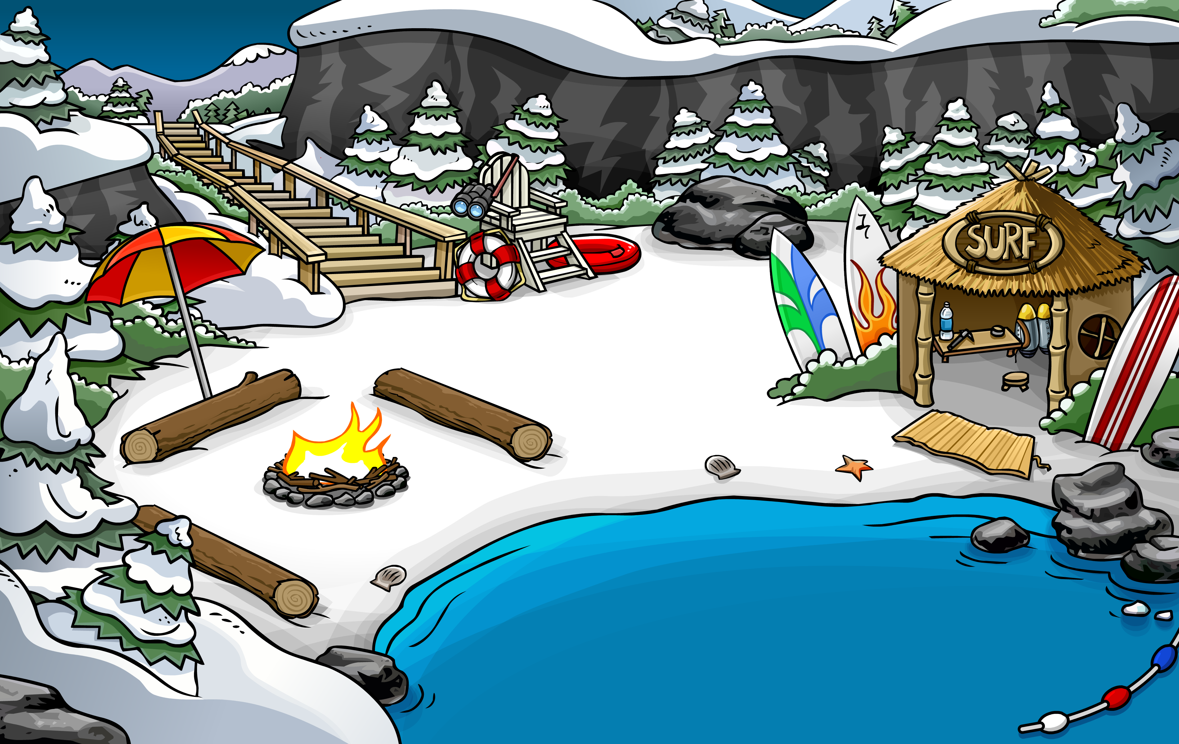 Club Penguin Rewritten Cheats™: Club Penguin Rooms #37: Snow Forts