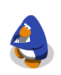 Clapping old blue penguin