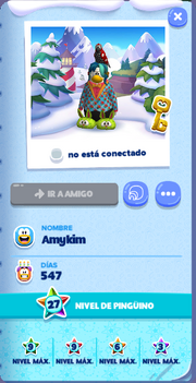 Tarjeta de Jugador Amykim Isla de Club Penguin