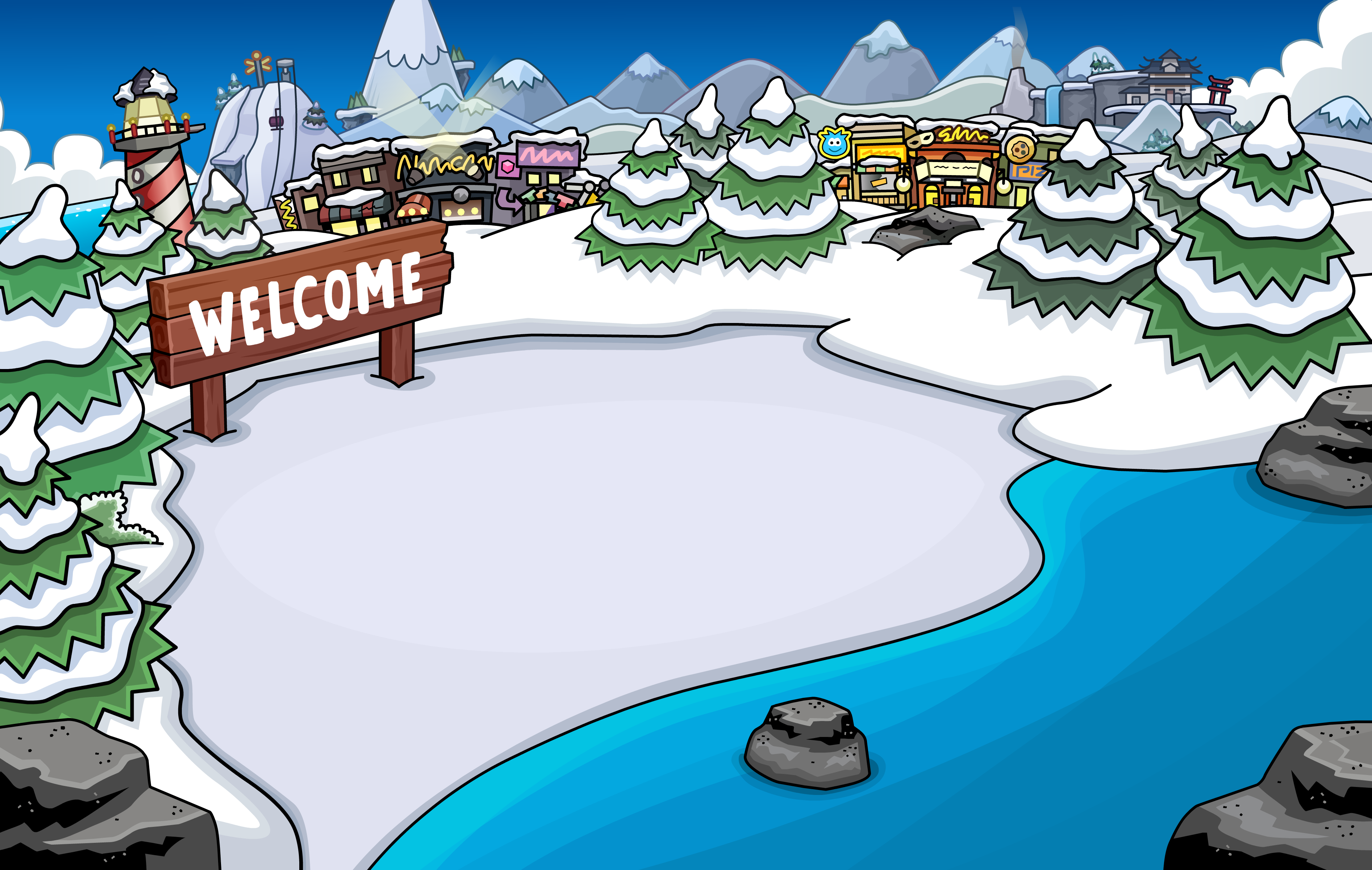 CP Rewritten: Welcome Room Opens – Club Penguin Mountains