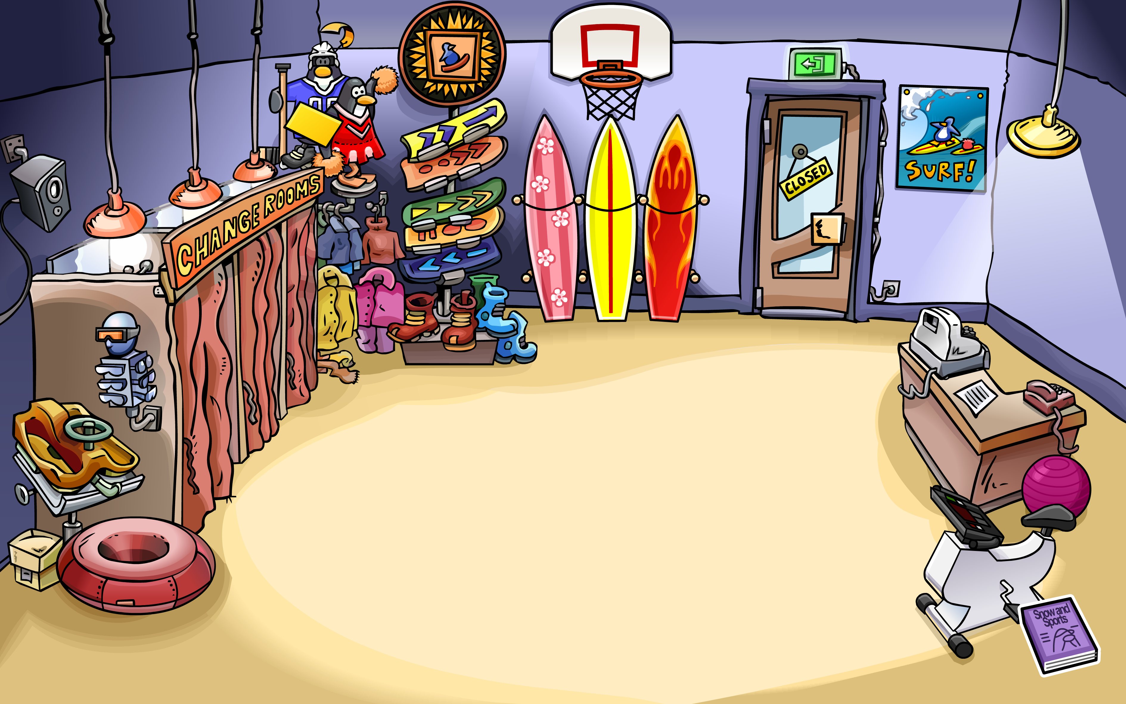 Club Penguin Rewritten Cheats™: Club Penguin Rooms #58: Sport Shop