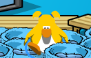 A pookie taking a bath