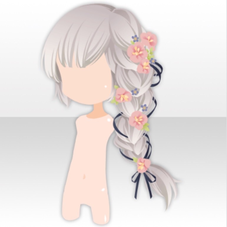 Image - (Hairstyle) Flower side Ponytail Hair ver.A gray.jpg | CocoPPa ...