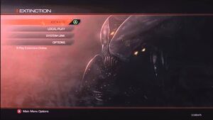 Menu de Extinction CoDG
