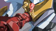 Lancelot Albion impaled by the Guren S.E.I.T.E.N. Eight Elements