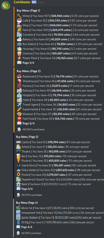 Items Discord Coinmaster Bot Wiki Fandom