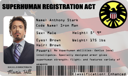 Image Super Human Registration Card Png Comic Books In The Media Wiki Fandom Powered By Wikia Of Shield Id Card Template