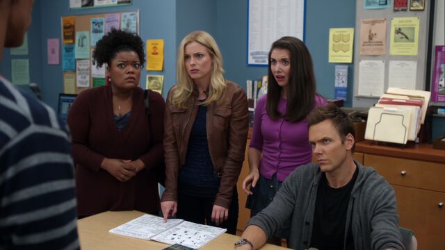 File:The women find out about Abed's notebook.jpg