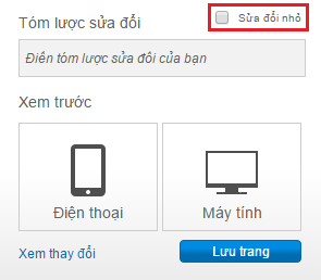 Sửa đổi nhỏ