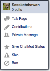 User menu - chat