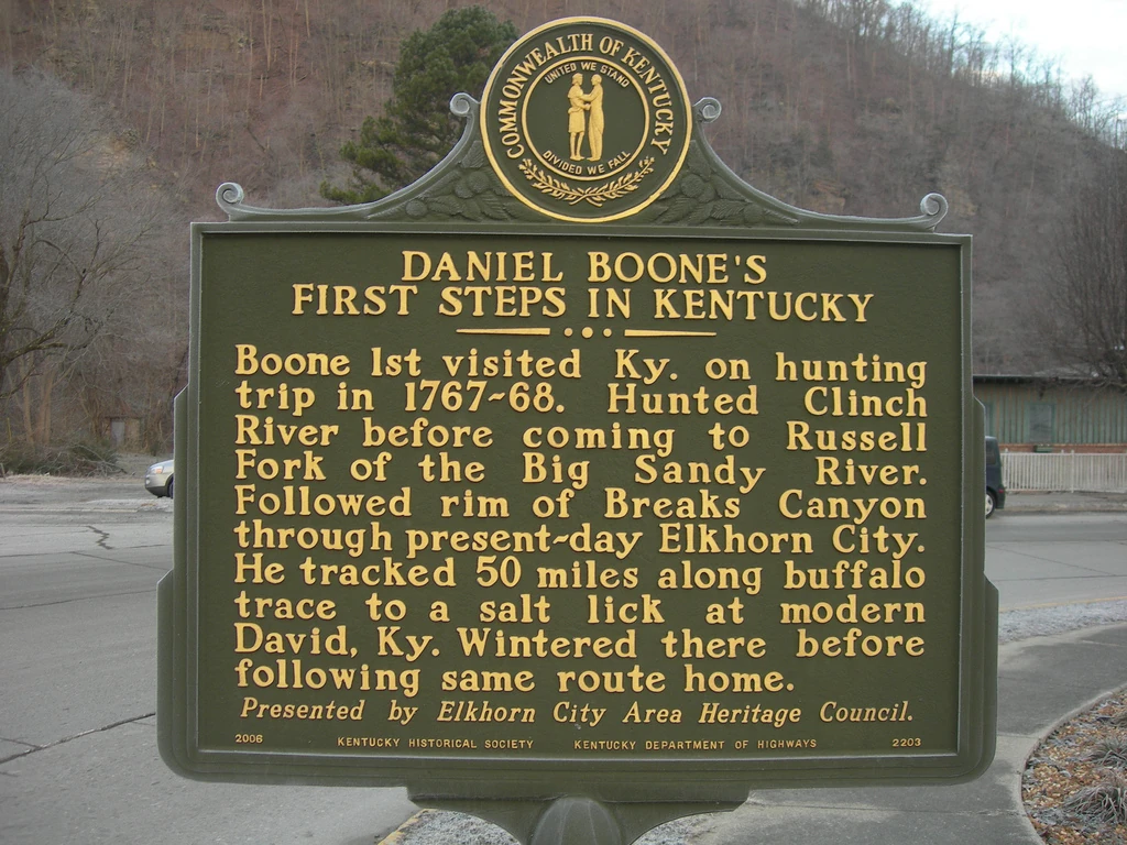 Historical Marker 2203 Daniel Boone's First Steps in Kentucky