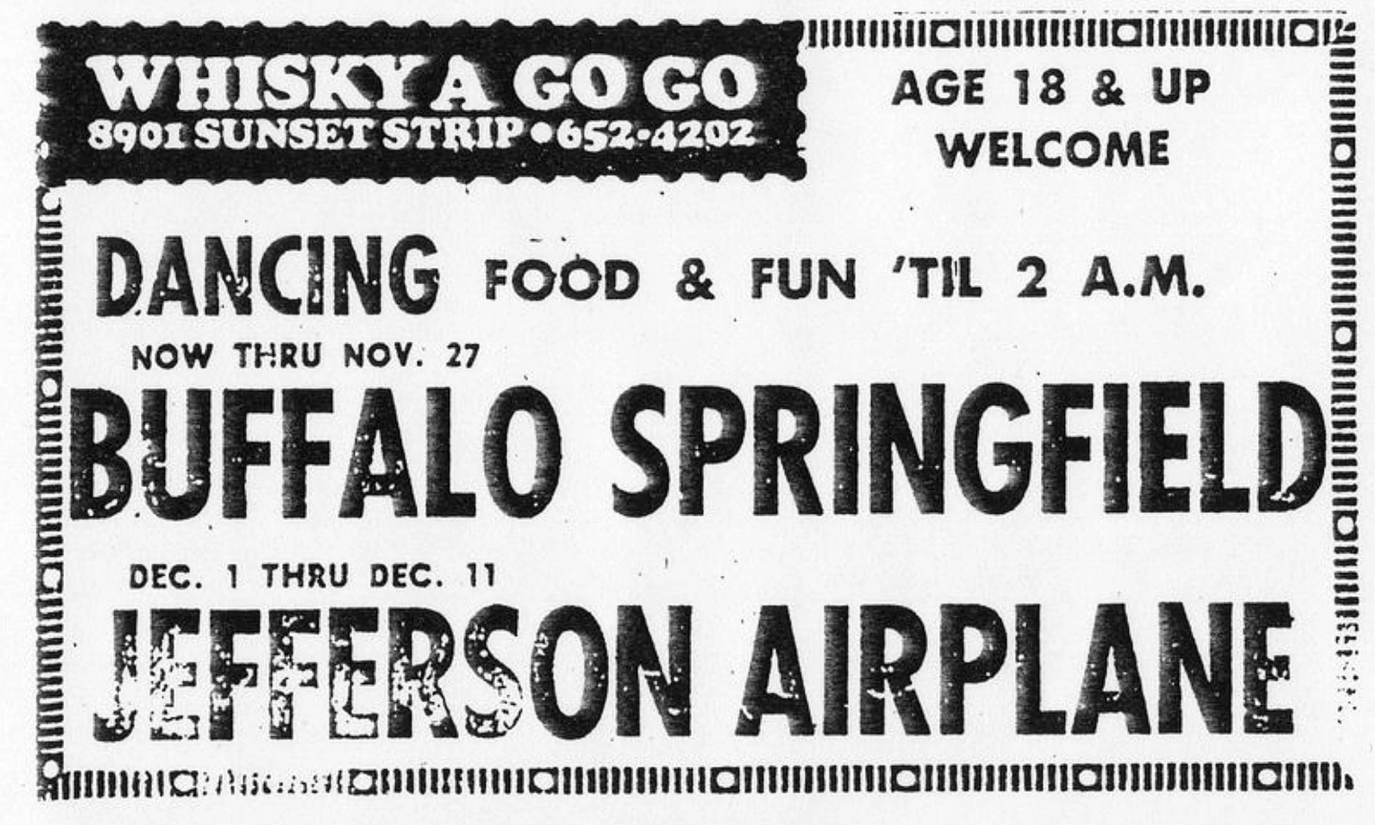 December 1-11, 1966 Whisky-A-Go-Go, West Hollywood, CA | Concerts Wiki