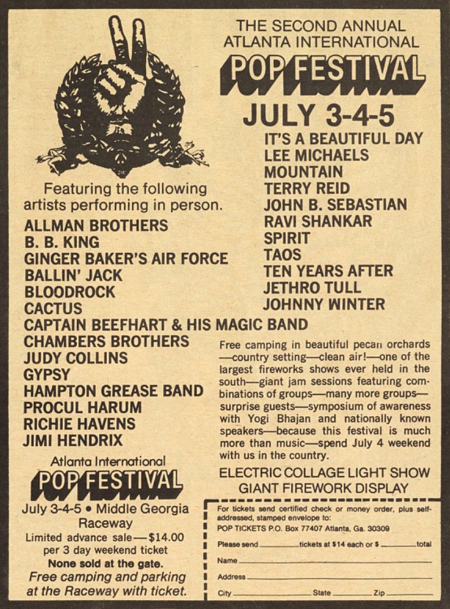 Atlanta International Pop Festival 1970 | Concerts Wiki | FANDOM ...