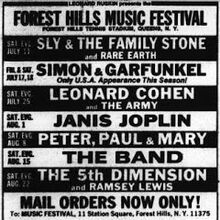 July 25 1970 Forest Hills Tennis Stadium Queens Ny Concerts