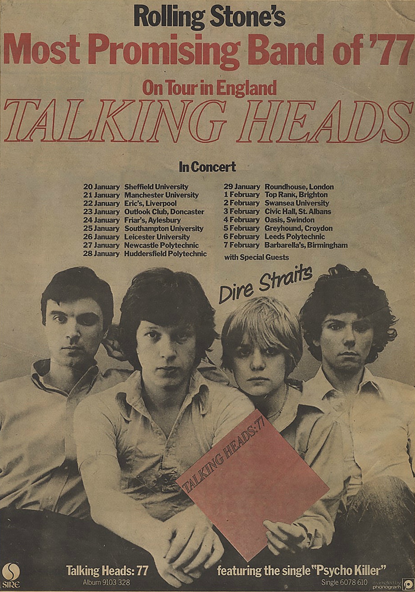 Talking Heads UK Tour 1978 Concerts Wiki Fandom
