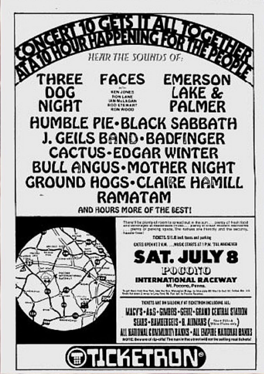 Image result for pocono raceway concert 1972