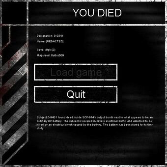 Scp Death Screen