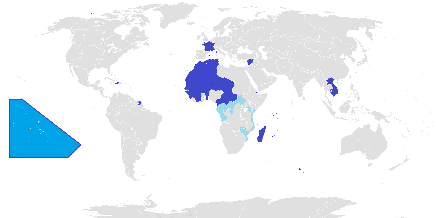 Французская колониальная империя карта