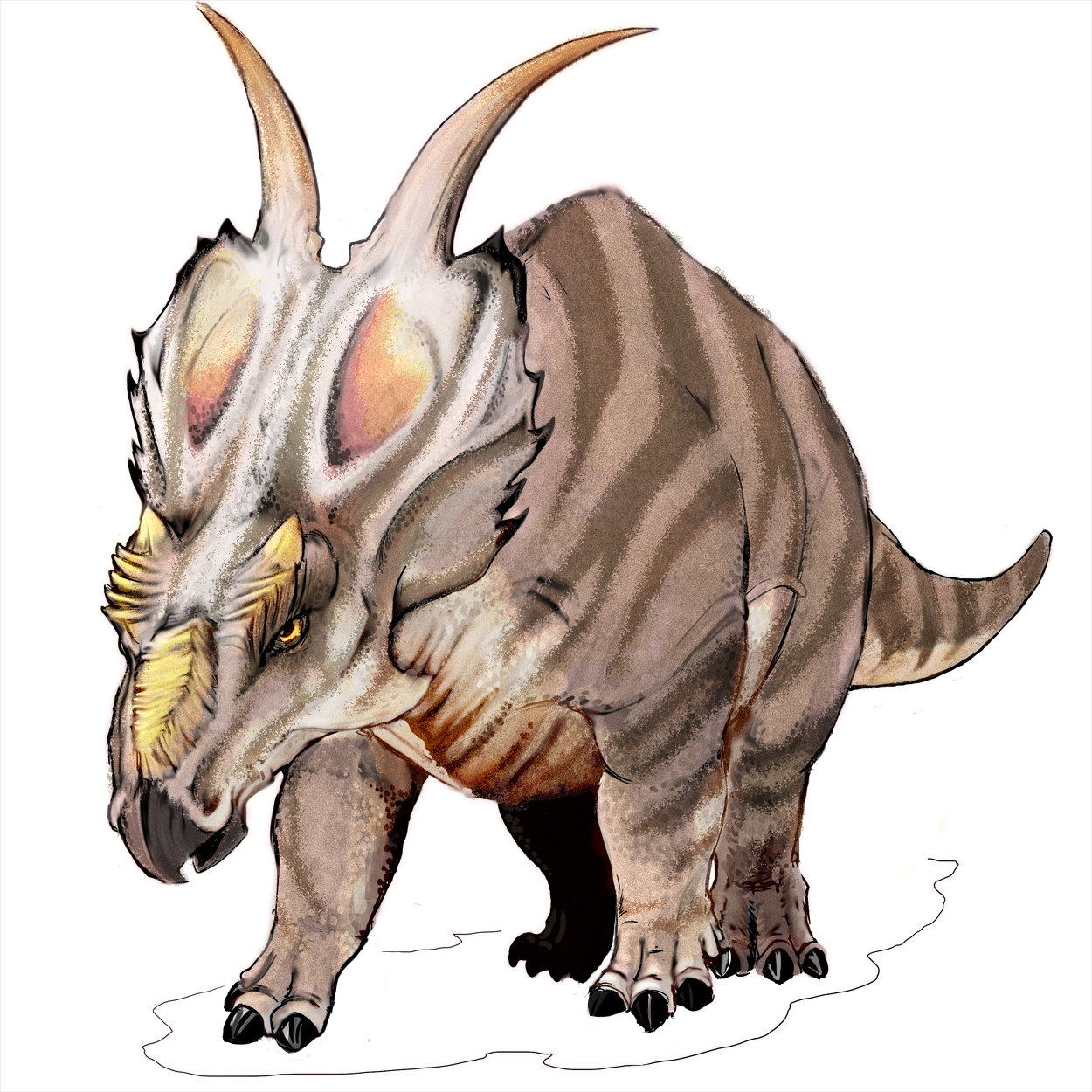 dinosaur with two horns