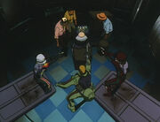 Hex playing chess with audience