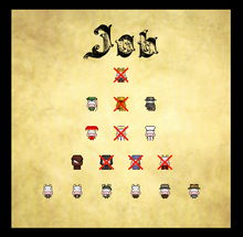 Job selection screen