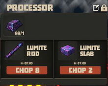 Creativerse Lumite ore to slab and rod01
