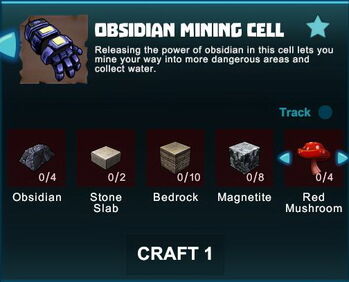 Creativerse R41 crafting recipes obsidian mining cell01