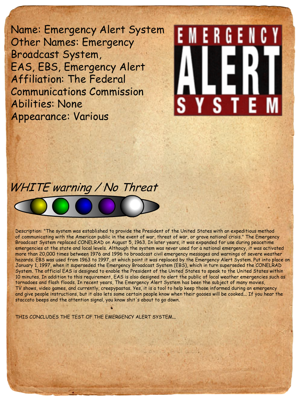 emergency warning system