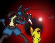 Lucario and Pikachu by Demonic Chrono
