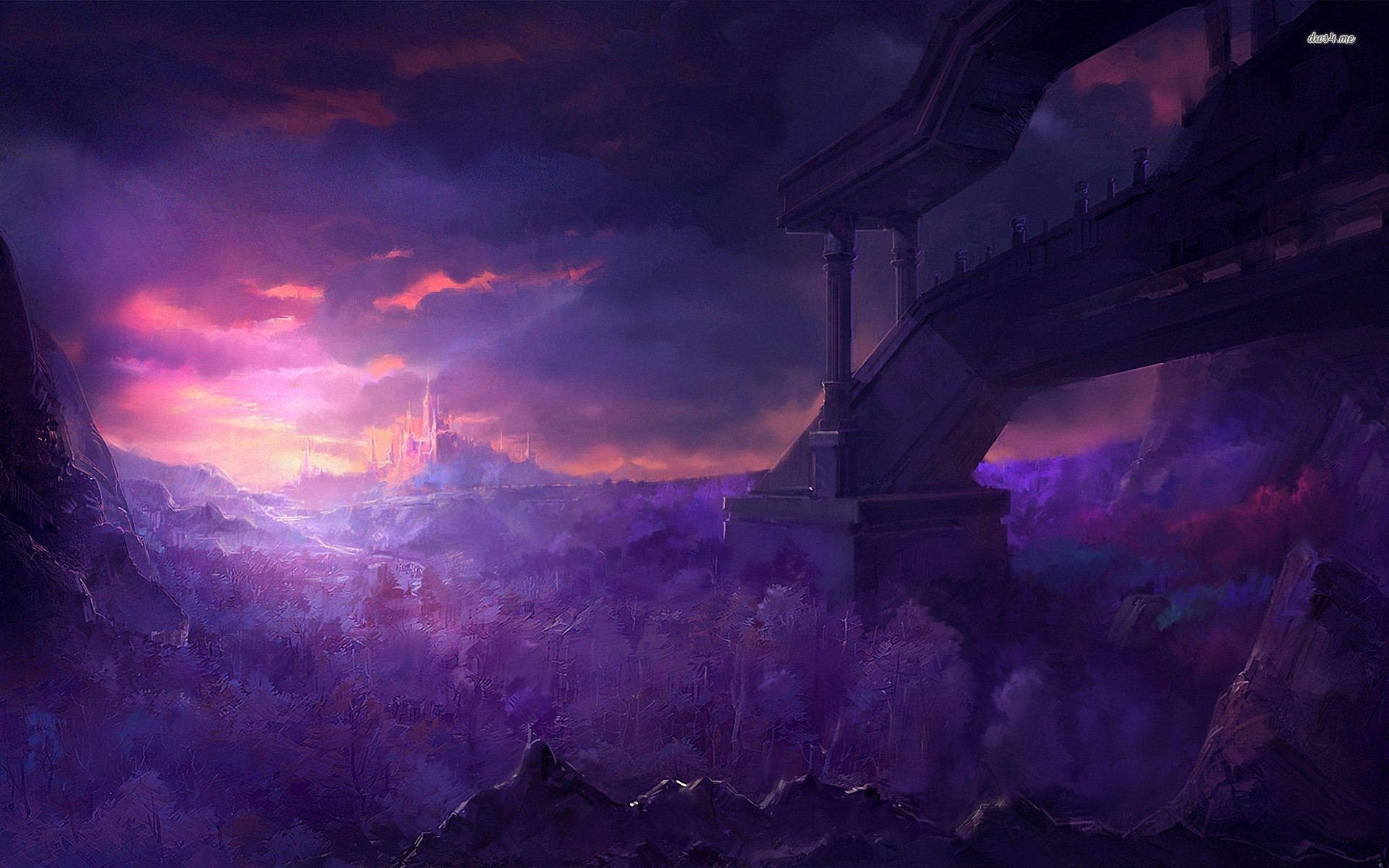 Castle Under The Purple Sky Fantasy Hd Wallpaper Jpg Castle Under The Purple Sky Fantasy Hd Wallpaper Jpg