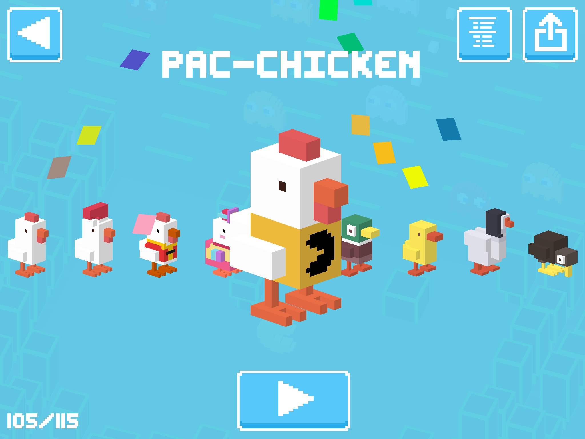 how to get all the pac man characters in crossy road