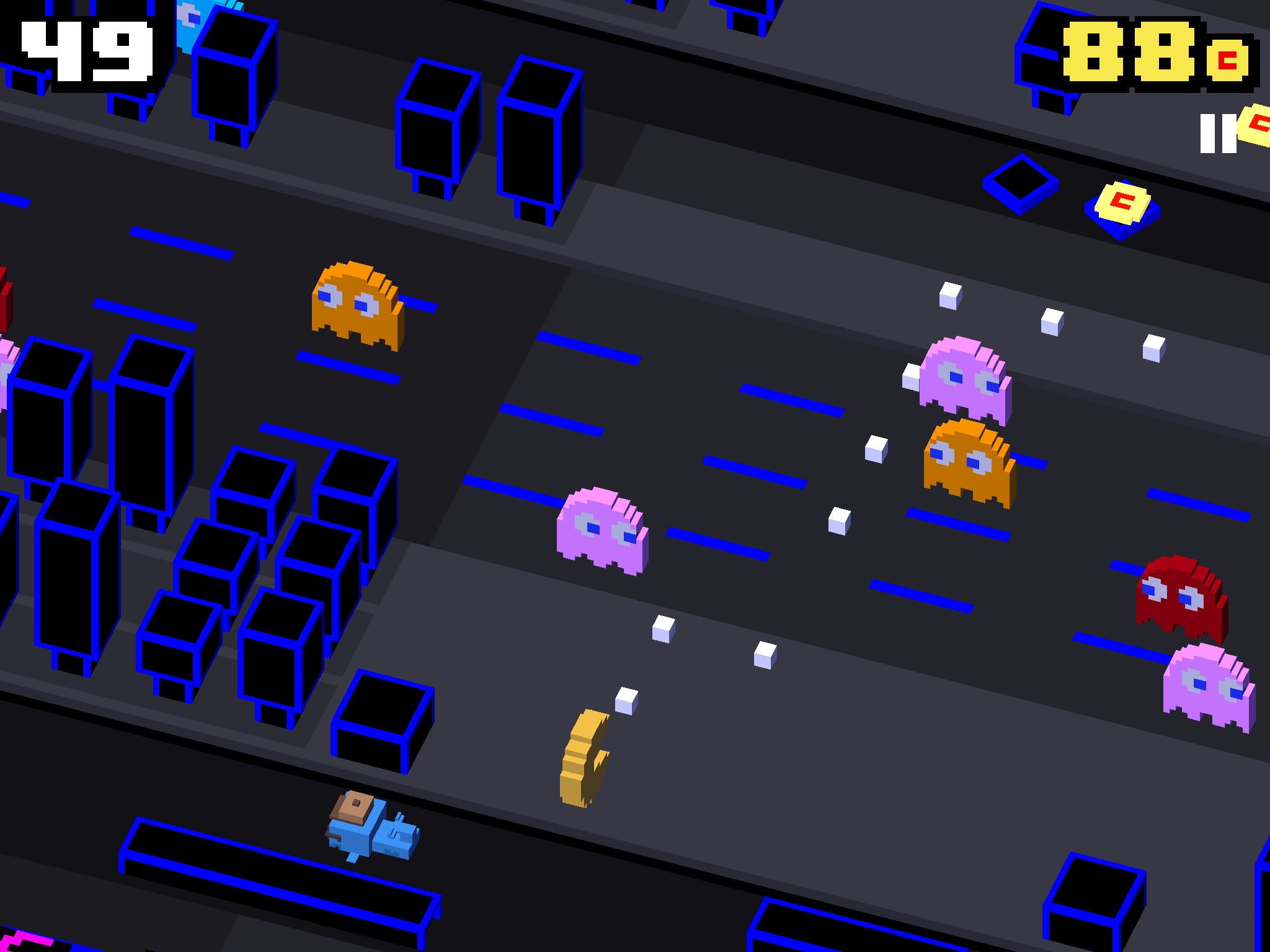 how to get pac-man ghosts in crossy road