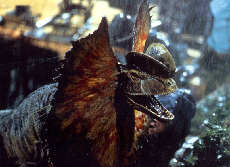 spitting jurassic park dinosaur