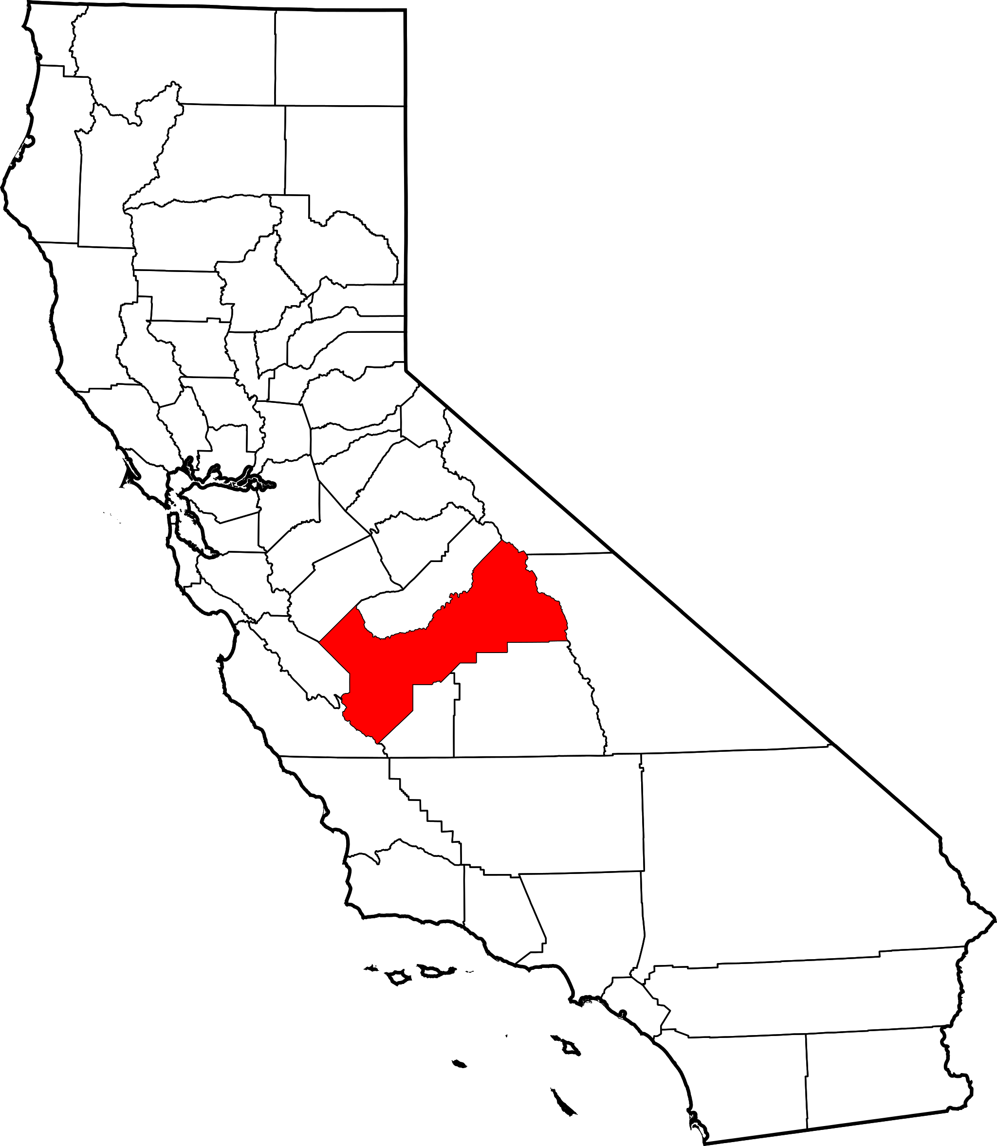 Image Map Of California Highlighting Fresno Countysvgpng Image Map Of California Highlighting Fresno Countysvgpng