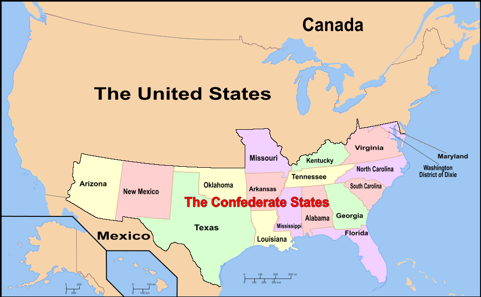 Confederate States Of America Map