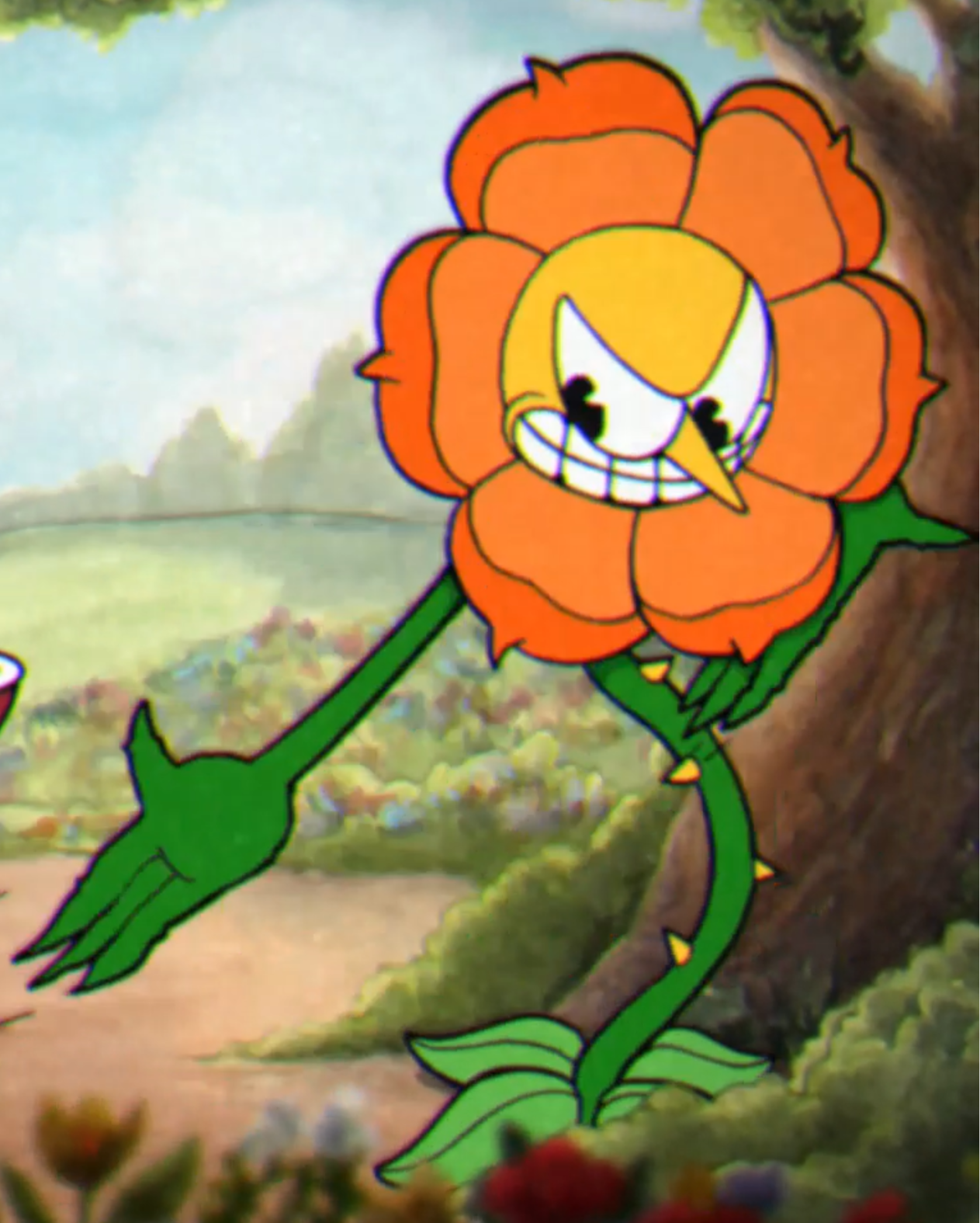 Злая гвоздика. Cagney Carnation. Капхед Кэгни гвоздика. Cuphead Кэгни гвоздика. Капхед босс цветок.