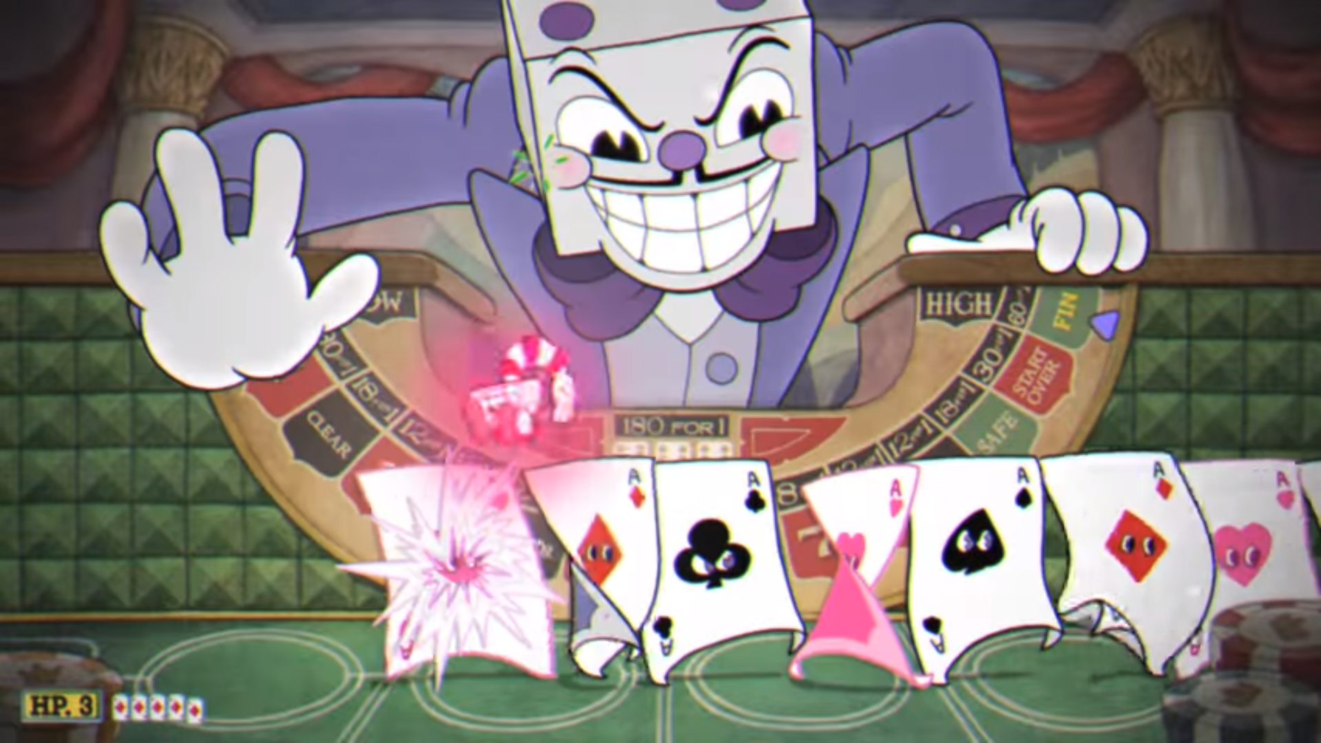 cuphead king dice cards jump parry dash