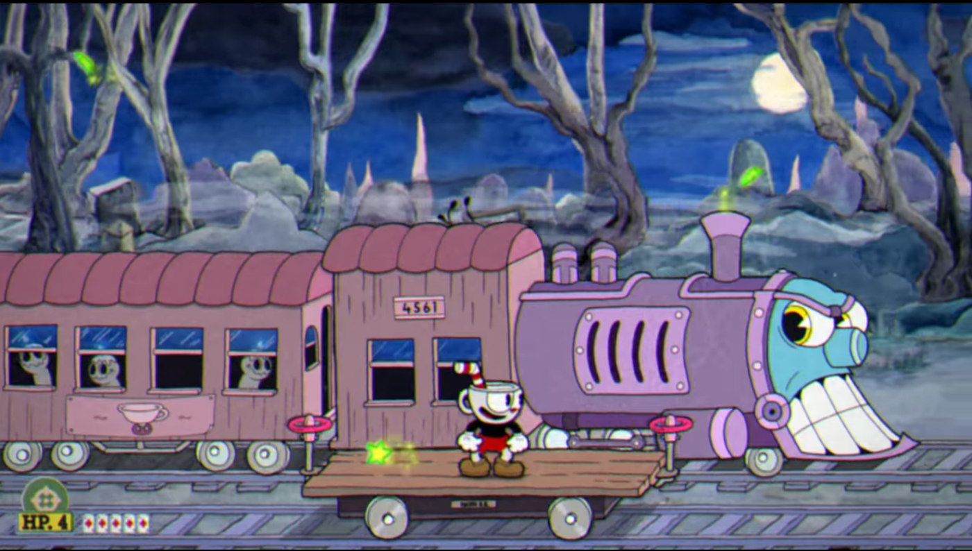 Капхед босс поезд. Капхед поезд призрак. Cuphead Призрачный экспресс. Cuphead поезд Фантом.