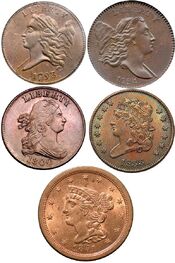 United States half cent obverses