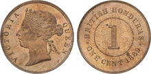 British Honduras 1 cent 1889 proof MV