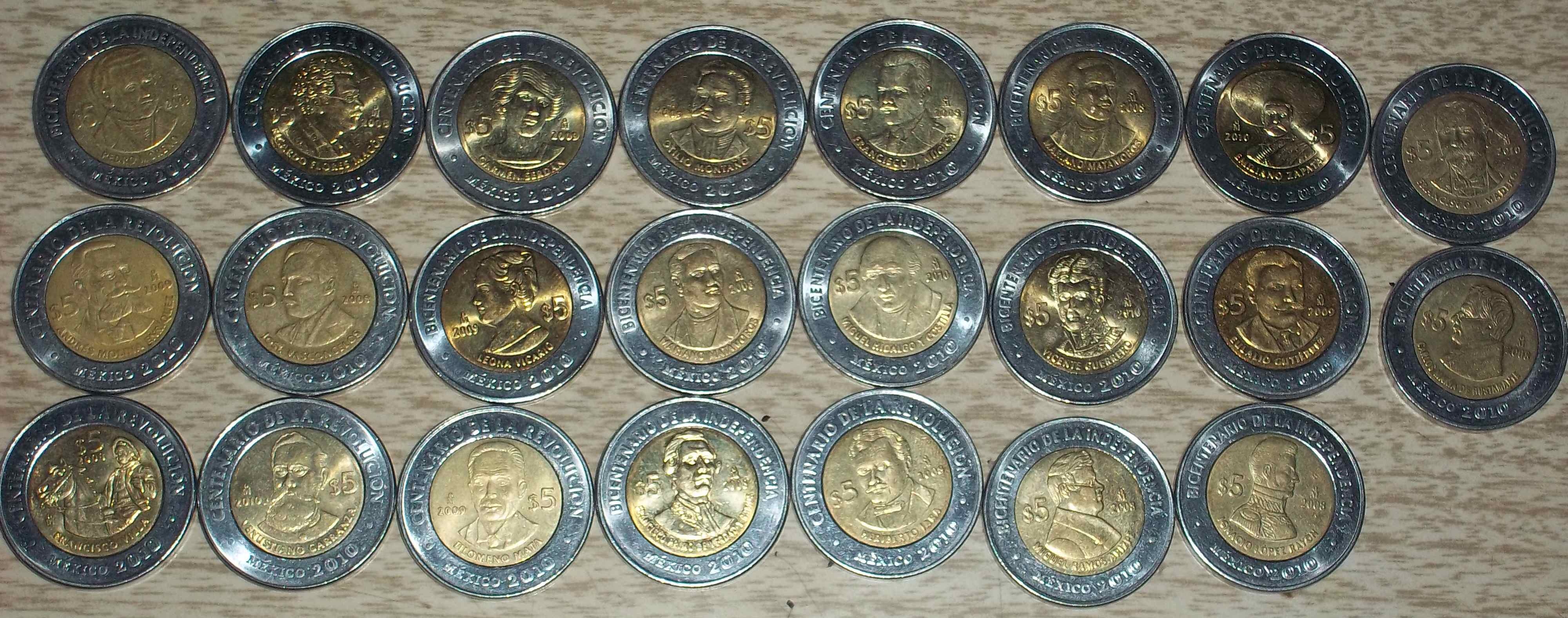 Mexican Centenary And Bicentenary 5 Peso Coins Currency Wiki An Incomplete Collection