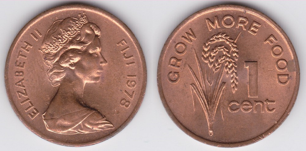 1975 Elizabeth II FIJI 5 cent coin Uncirculated