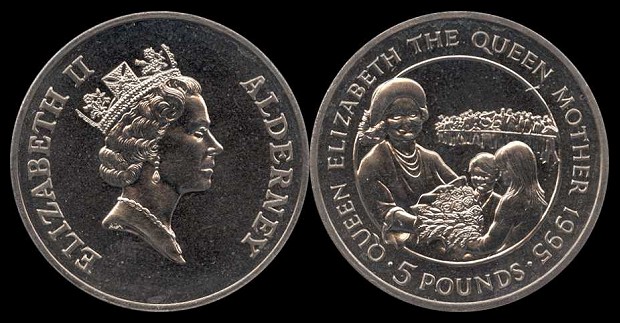 alderney 5 pound coin