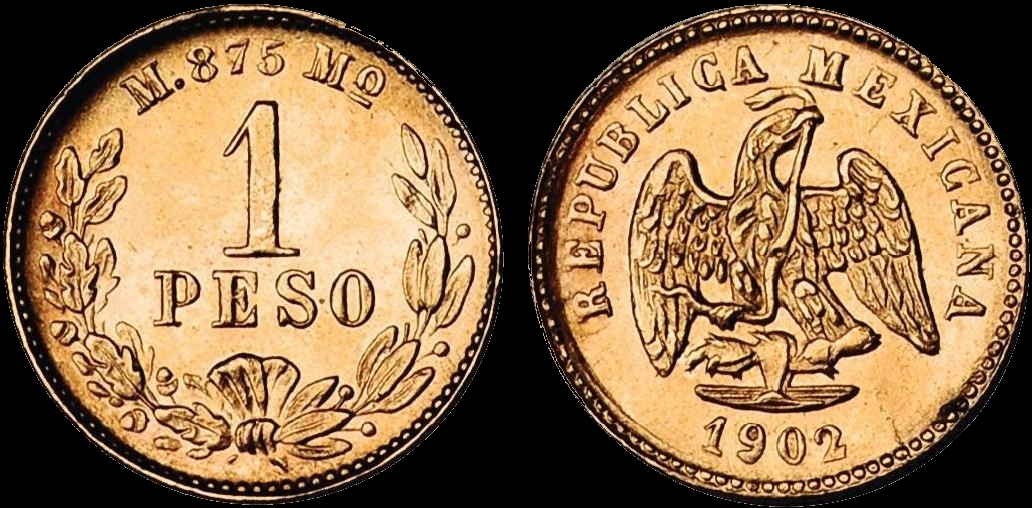 Mexican 1 Peso Coin Currency Wiki Fandom Ed By Wikia A Gold 1 Peso Coin From 1902
