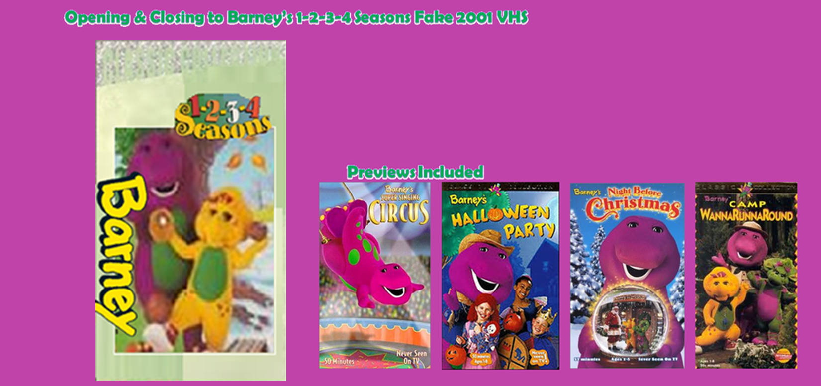 Opening And Closing To Barney S 1 2 3 4 Seasons 2001 Vhs Custom